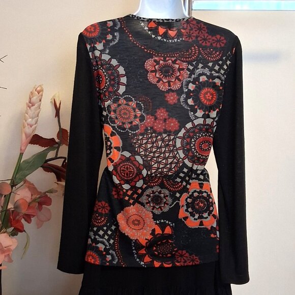 NWOT Zoe Women’s Floral Printed Long Sleeve Sweater Lightweight Knit Cardigan 10 - Picture 5 of 14